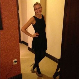 Forever 21 black lace dress with open back detail